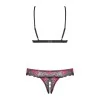 Tulia Ensemble Lingerie Ouvert 2 pcs Noir & Fuchsia | Fauxseins.fr