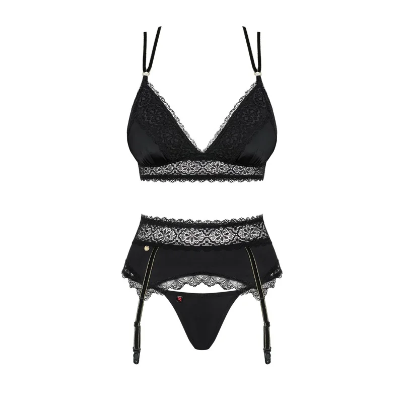 Lolitte Ensemble Lingerie 3 Pièces Noir | Fauxseins.fr