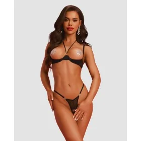 Olianna Ensemble Lingerie Ouvert 2 Pièces Noir | Fauxseins.fr