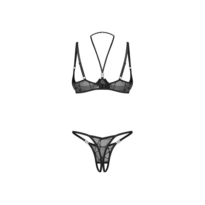 Olianna ensemble ouvert 2 pièces - Noir Obsessive