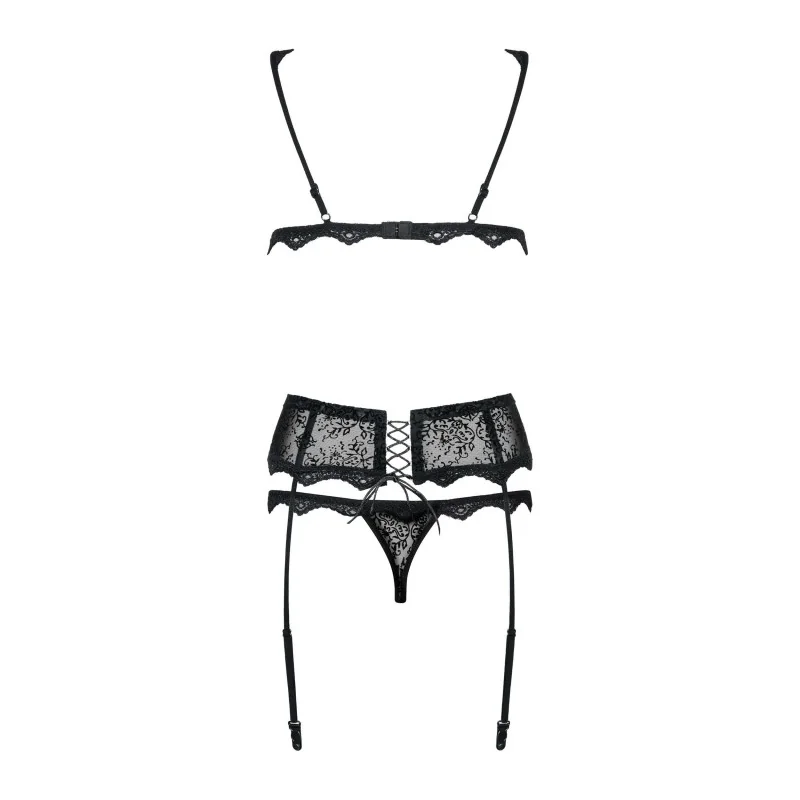 Emperita Ensemble Lingerie 3 pcs Noir | Fauxseins.fr