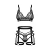 Blomentis Ensemble Lingerie 3 Pièces Noir | Fauxseins.fr