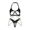 Anyya Ensemble Lingerie Ouvert 2 Pièces Noir | Fauxseins.fr
