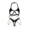 Anyya Ensemble Lingerie Ouvert 2 Pièces Noir | Fauxseins.fr