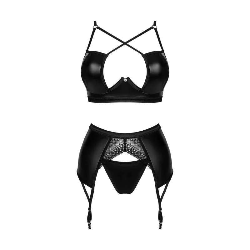 Norides Ensemble Lingerie 3 Pièces Noir | Fauxseins.fr