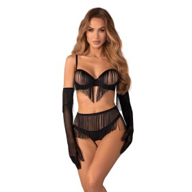 Rossay ensemble ouvert 4 pièces - Noir Obsessive