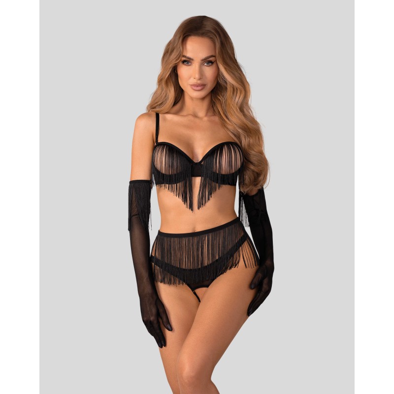 Rossay ensemble ouvert 4 pièces - Noir Obsessive