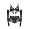 Rossay ensemble ouvert 4 pièces - Noir Obsessive