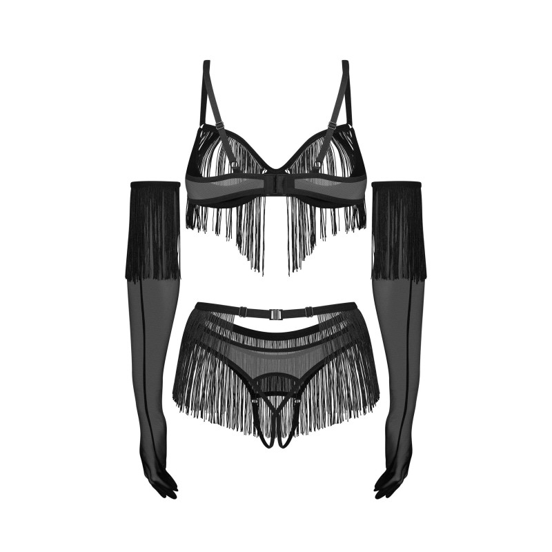 Rossay ensemble ouvert 4 pièces - Noir Obsessive