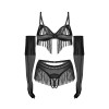 Rossay ensemble ouvert 4 pièces - Noir Obsessive