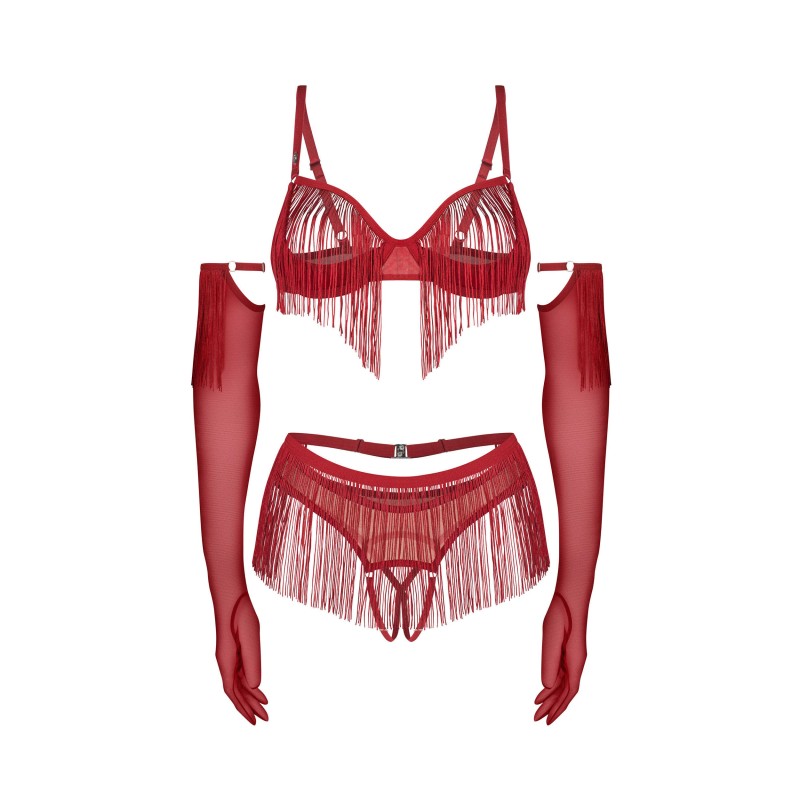 Rossay ensemble ouvert 4 pièces - Rouge Obsessive