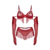 Rossay ensemble ouvert 4 pièces - Rouge Obsessive