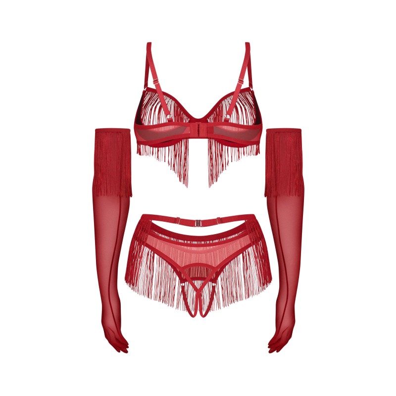Rossay ensemble ouvert 4 pièces - Rouge Obsessive