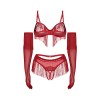 Rossay ensemble ouvert 4 pièces - Rouge Obsessive