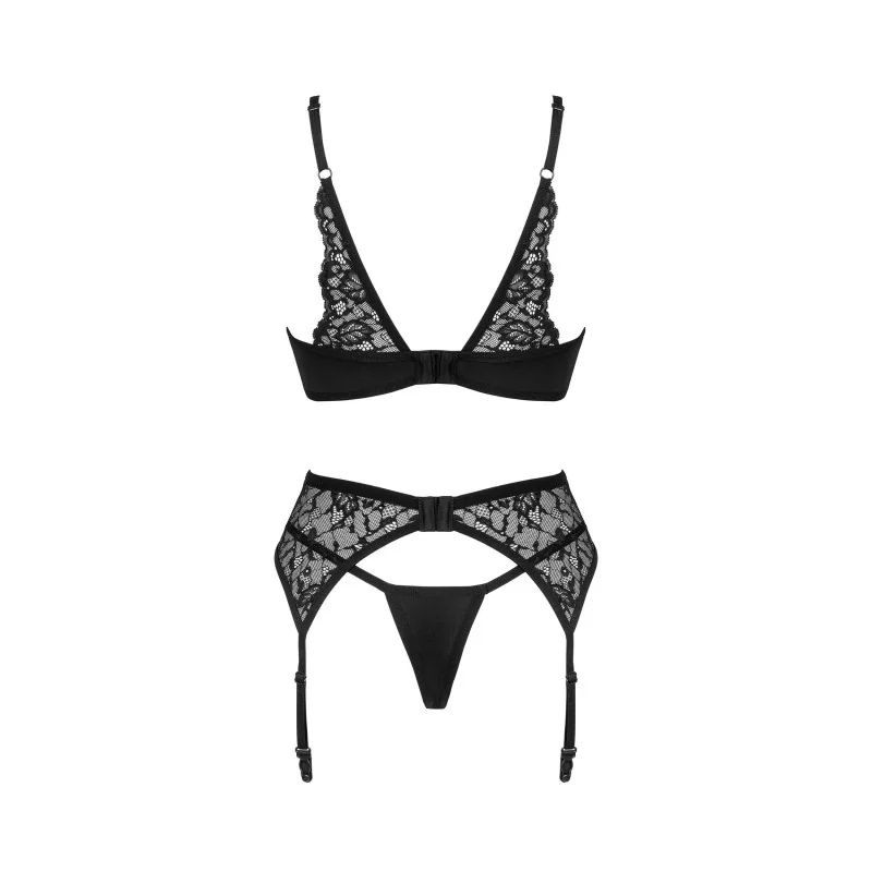 Bellastia Ensemble Lingerie 3 Pièces Noir | Fauxseins.fr