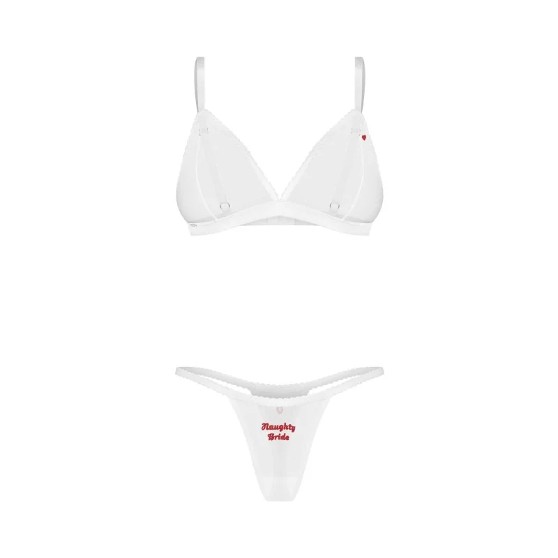 Weddya Bride Ensemble Lingerie 3 Pièces Blanc | Fauxseins.fr