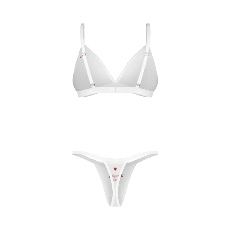 Weddya Bride Ensemble Lingerie 3 Pièces Blanc | Fauxseins.fr