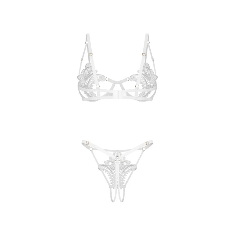 Luise Sublim Ensemble Lingerie Ouvert 2 Pièces Blanc