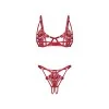 Luise Sublim Ensemble Lingerie Ouvert 2 Pièces Rouge | Fauxseins.fr