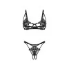 Luise Sublim Ensemble Lingerie Ouvert 2 Pièces Noir | Fauxseins.fr