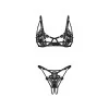 Luise Sublim Ensemble Lingerie Ouvert 2 Pièces Noir | Fauxseins.fr