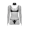 Sashalla Ensemble Lingerie 4 Pièces Noir | Fauxseins.fr