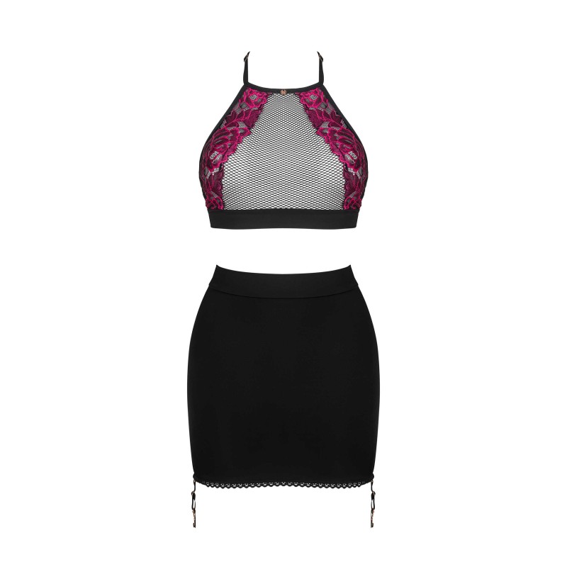 Rosenty ensemble Top et Jupe - Noir Obsessive