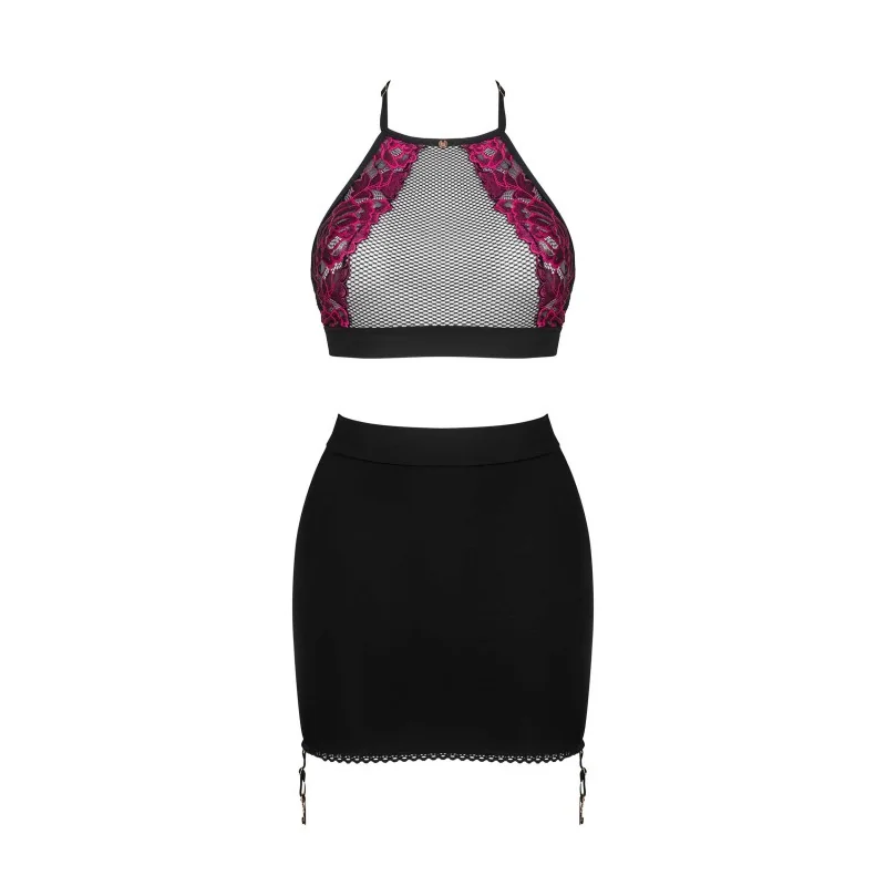 Rosenty Ensemble Top et Jupe Noir - Lingerie Féminine