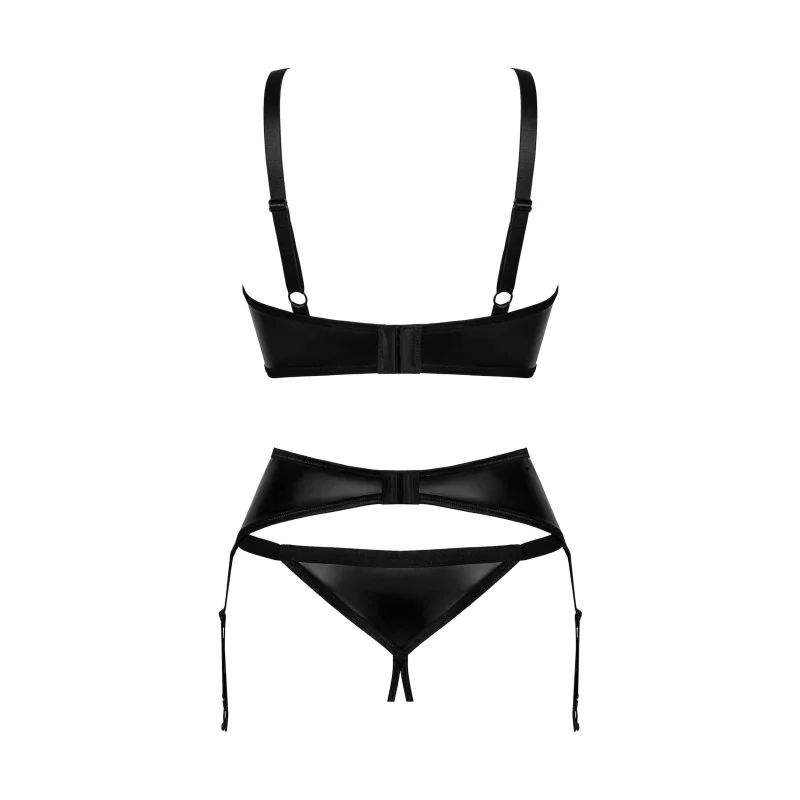 Ensemble Lingerie 3 Pièces Ouvert Noir Armares | Fauxseins.fr