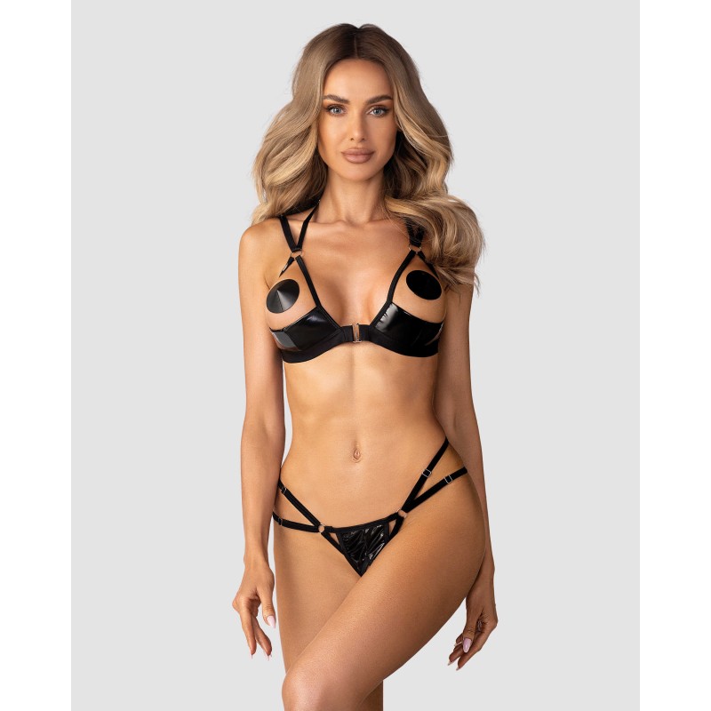 Keira Lise ensemble lingerie ouvert noir Obsessive