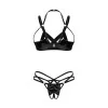 Keira Lise Ensemble Lingerie Ouvert Noir | Fauxseins.fr
