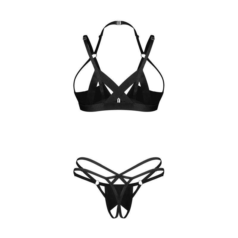 Keira Lise ensemble lingerie ouvert noir Obsessive