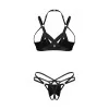 Keira Lise Ensemble Lingerie Ouvert Noir | Fauxseins.fr