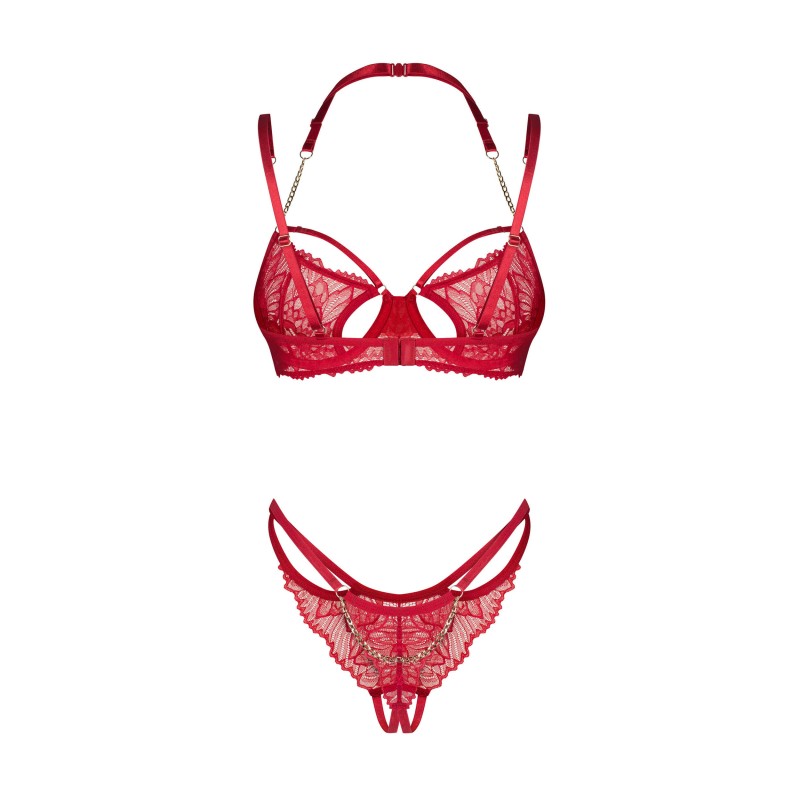 Matildea ensemble lingerie ouvert rouge Obsessive