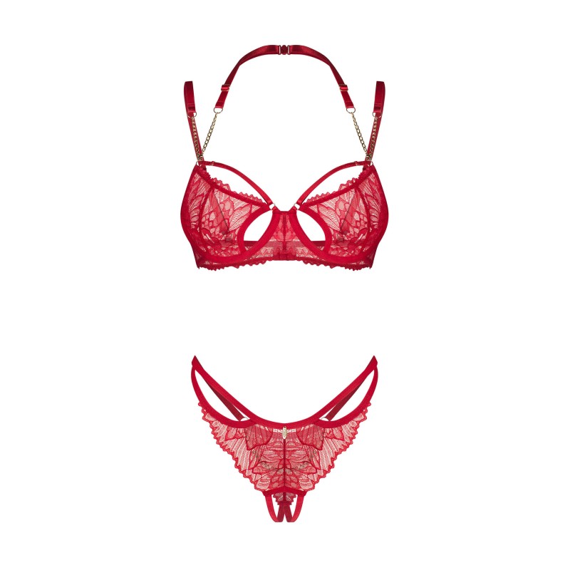 Matildea ensemble lingerie ouvert rouge Obsessive