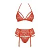 Ensemble Lingerie 3 Pièces Rouge | Féminisation | Fauxseins.fr