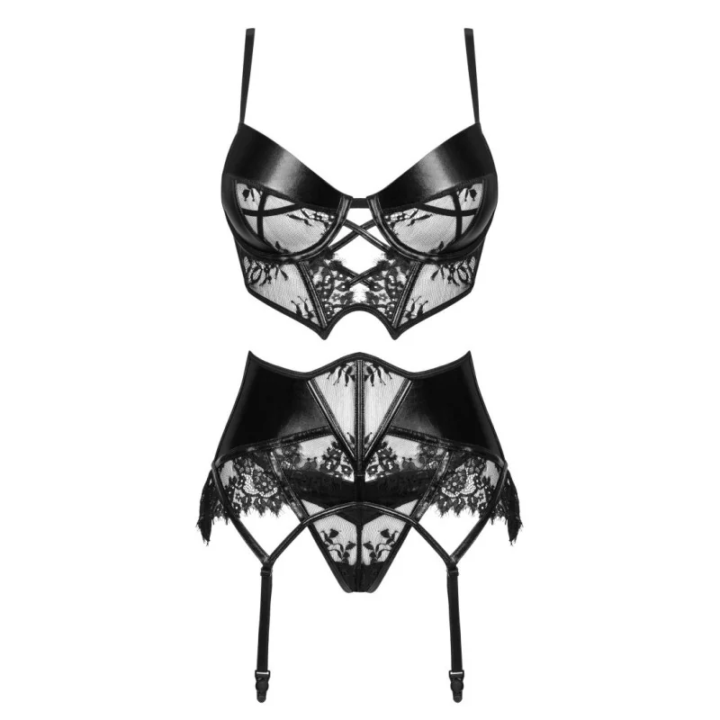 Leonela Ensemble Lingerie Noir | Fauxseins.fr