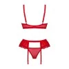 Chilisa Ensemble Lingerie 3 Pièces Rouge | Fauxseins.fr