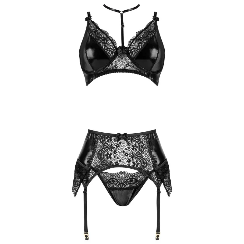 Noir Fantasy Set – Ensemble Lingerie Féminisation | Fauxseins.fr
