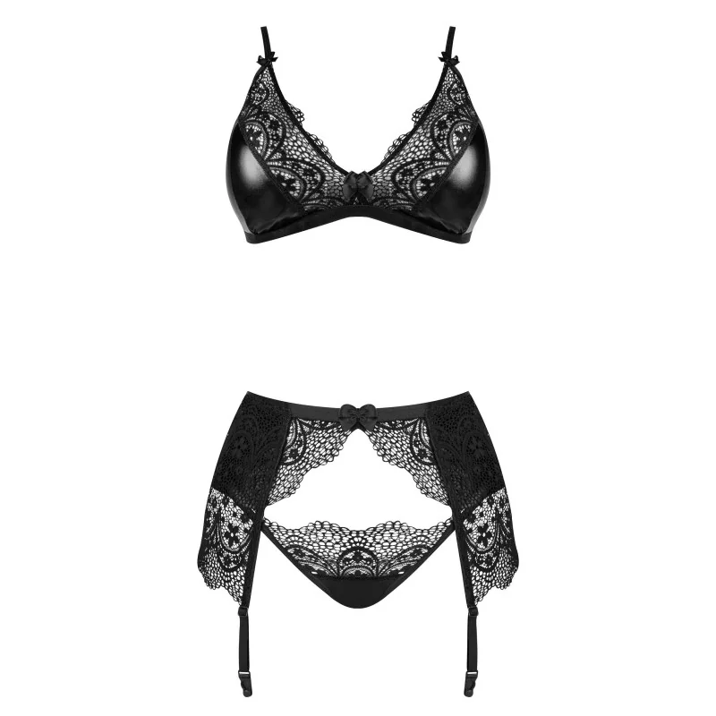 Obsidian Desire Set Noir - Lingerie Féminisation | Fauxseins.fr
