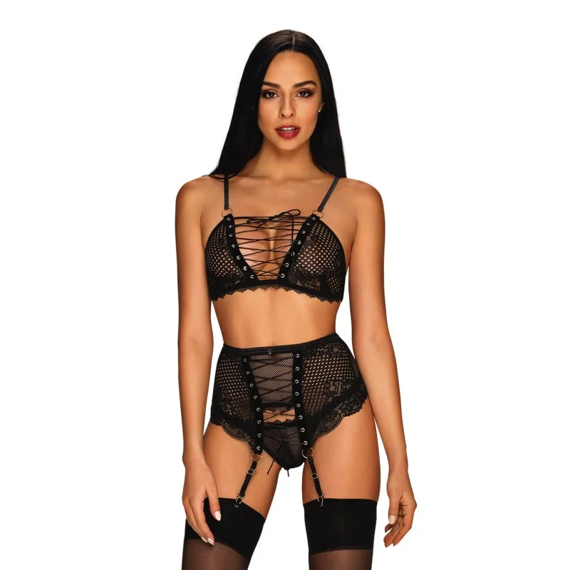 Basitta Ensemble Lingerie 3 pièces Noir | Fauxseins.fr