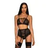 Basitta Ensemble Lingerie 3 pièces Noir | Fauxseins.fr