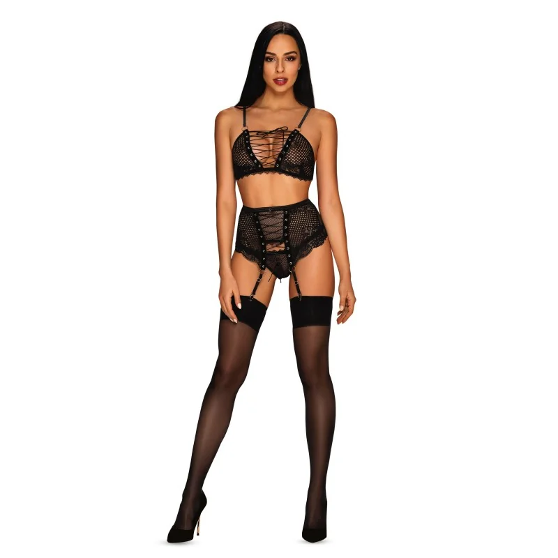 Basitta Ensemble Lingerie 3 pièces Noir | Fauxseins.fr