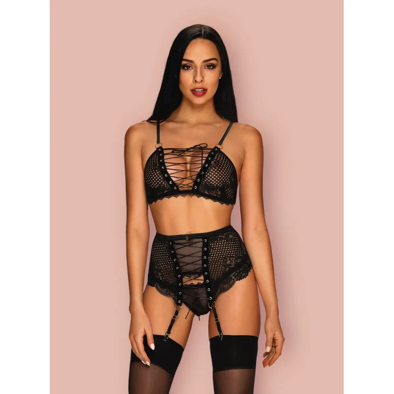 Basitta Ensemble Lingerie 3 pièces Noir | Fauxseins.fr