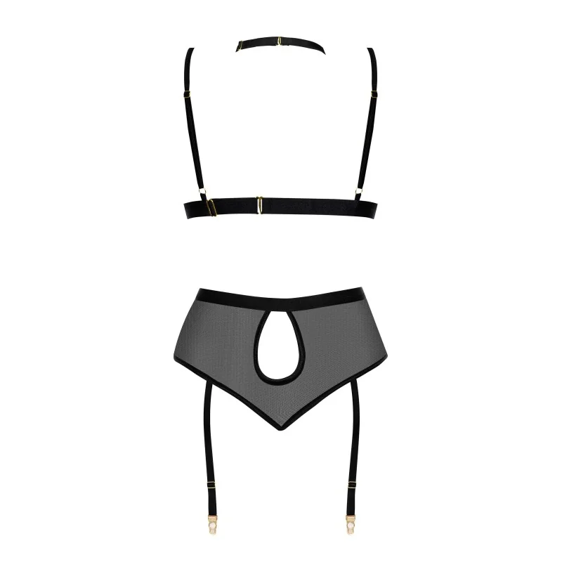 Cristalyn Ensemble Lingerie Noir | Fauxseins.fr