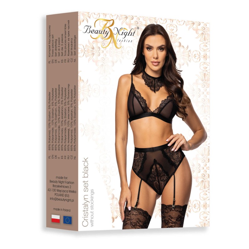 Cristalyn ensemble lingerie - Noir Beauty Night