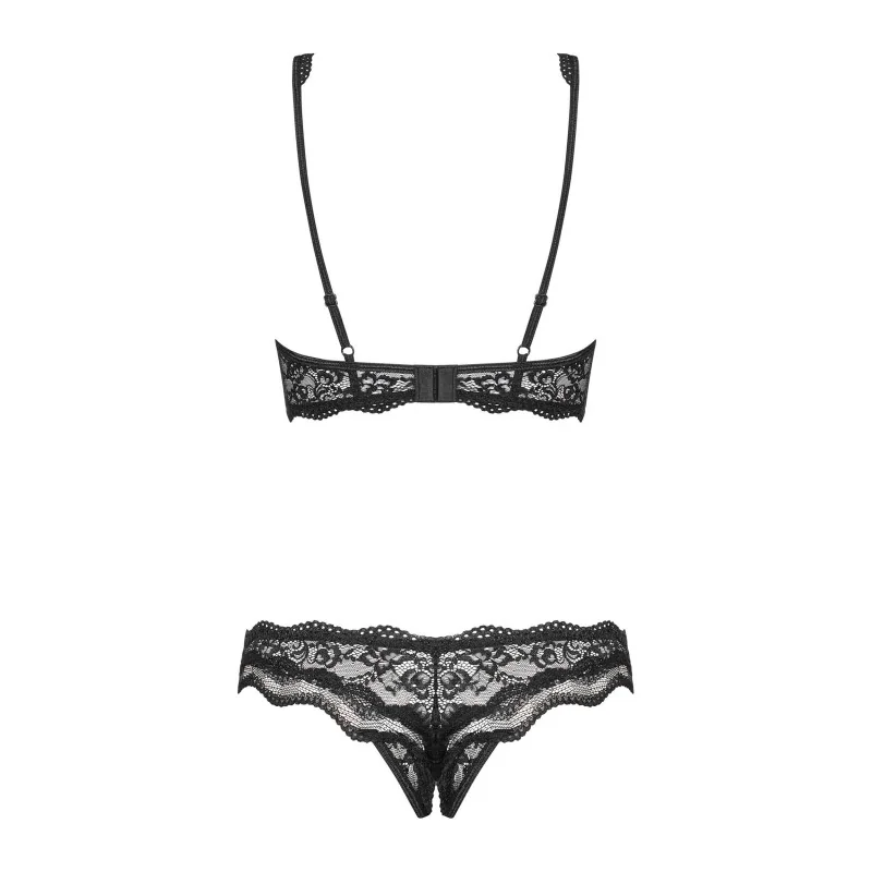Luvae Ensemble Ouvert 2 Pièces Noir | Lingerie Féminine