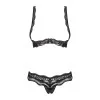 Luvae Ensemble Ouvert 2 Pièces Noir | Lingerie Féminine