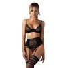 Lune Bellis Ensemble Lingerie Ouvert 3 Pièces Noir | Fauxseins.fr