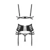 Lune Bellis Ensemble Lingerie Ouvert 3 Pièces Noir | Fauxseins.fr